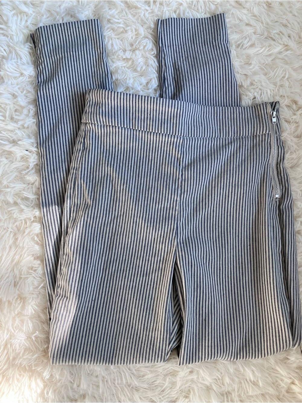 Dynamite Linen Blend Striped Skinny Trouser